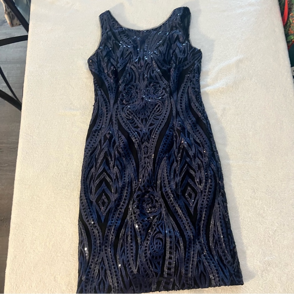 Calvin Klein Midnight Blue Sequin Mini Dress